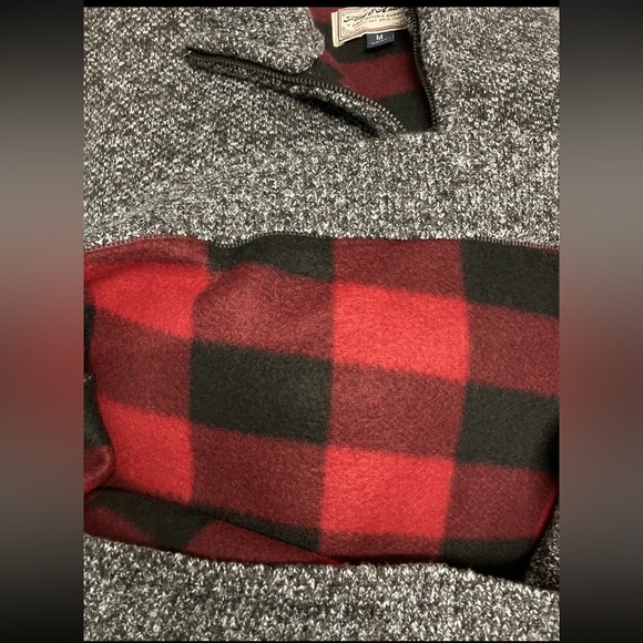 New! Flag & Anthem Mens 1/4 Zip Sweater Pullover Medium Grey Shirt Heavy Weight - Picture 4 of 11